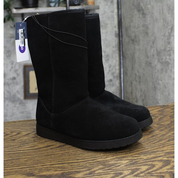Universal Thread Womens Sarah Suede Shearling Winter Boots 91467407 Black 6M - Picture 1 of 9